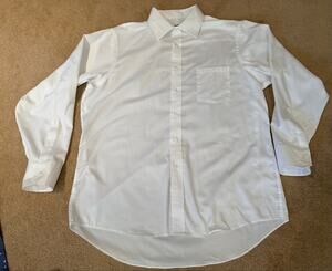 Donald J Trump Mens Dress Shirt 17 34/35 White Non Iron Cotton Regular Fit